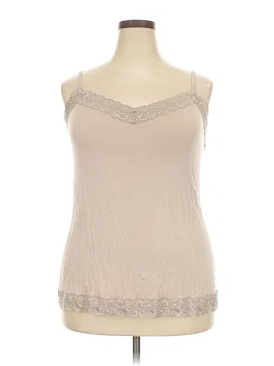 Pre-owned Lane Bryant Tank Top Tan Sweetheart Neckline Tops In Brown