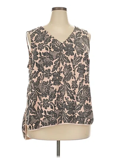 Pre-owned Lane Bryant Tank Top Tan V-neck Tops In Brown