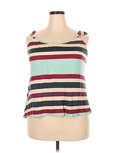 Pre-owned Lane Bryant Tank Top Teal Strapless Neckline Tops
