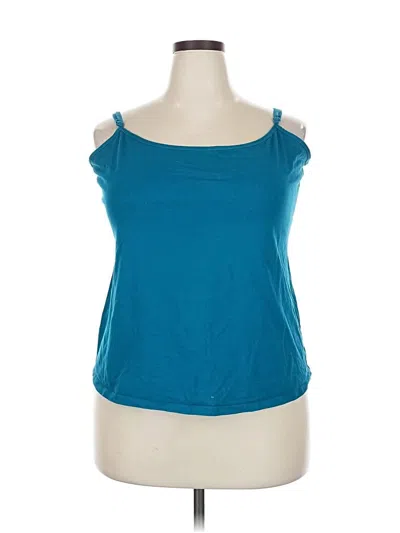 Pre-owned Lane Bryant Tank Top Teal Strapless Neckline Tops In Blue