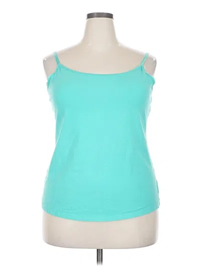 Pre-owned Lane Bryant Tank Top Teal Strapless Neckline Tops In Blue