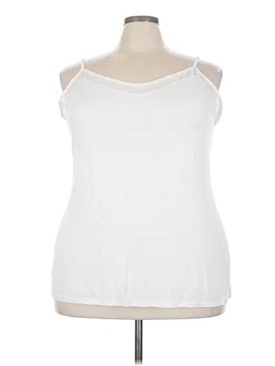 Pre-owned Lane Bryant Tank Top White Cold Shoulder Neckline Tops