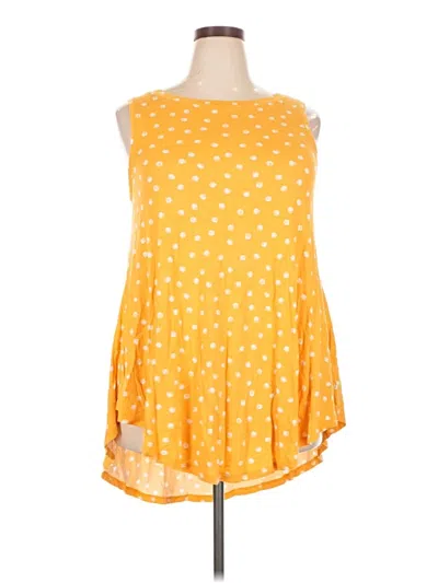Pre-owned Lane Bryant Tank Top Yellow Halter Neckline Tops
