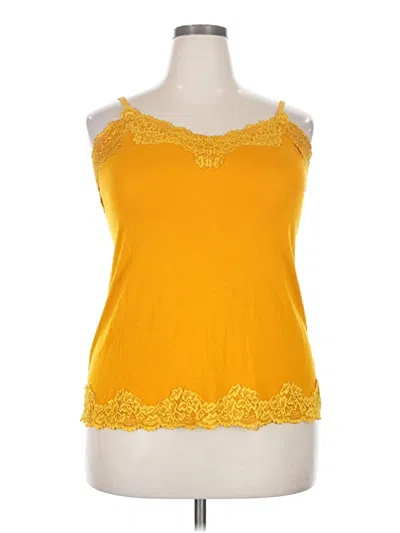 Pre-owned Lane Bryant Tank Top Yellow Strapless Neckline Tops