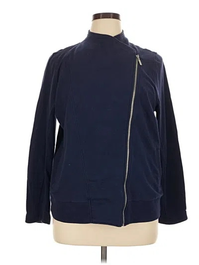 Pre-owned Lane Bryant Track Jacket In Blue