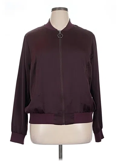 Pre-owned Lane Bryant Track Jacket In Burgundy