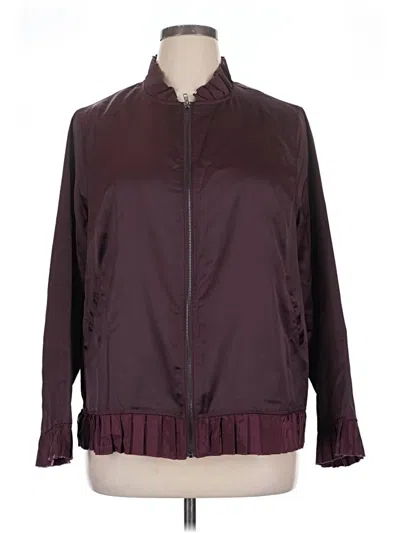 Pre-owned Lane Bryant Track Jacket In Burgundy