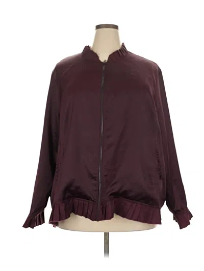 Pre-owned Lane Bryant Track Jacket In Burgundy