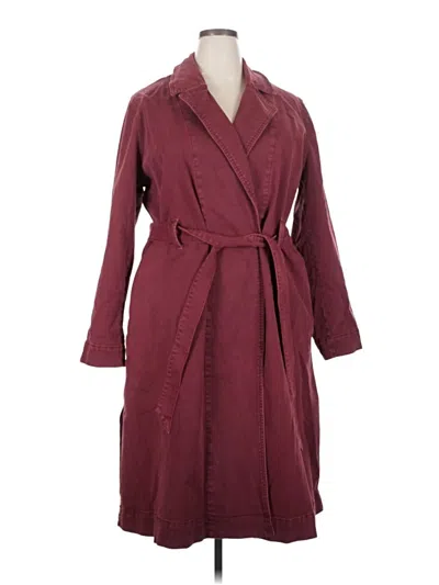 Pre-owned Lane Bryant Trenchcoat In Burgundy