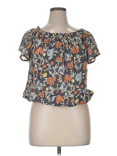 Pre-owned Lane Bryant Tube Top Gray Strapless Neckline Tops