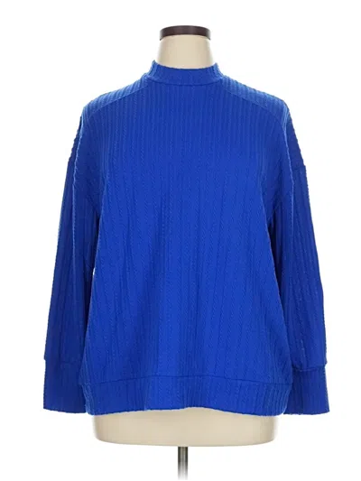 Pre-owned Lane Bryant Turtleneck Sweater In Blue