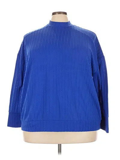 Pre-owned Lane Bryant Turtleneck Sweater In Blue