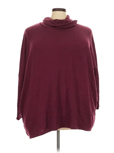 Pre-owned Lane Bryant Turtleneck Sweater In Burgundy