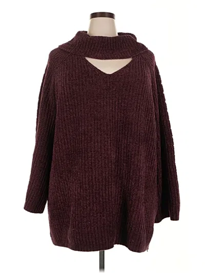 Pre-owned Lane Bryant Turtleneck Sweater In Burgundy