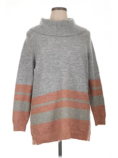 Pre-owned Lane Bryant Turtleneck Sweater In Gray