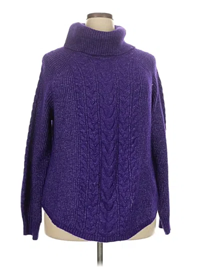 Pre-owned Lane Bryant Turtleneck Sweater In Purple