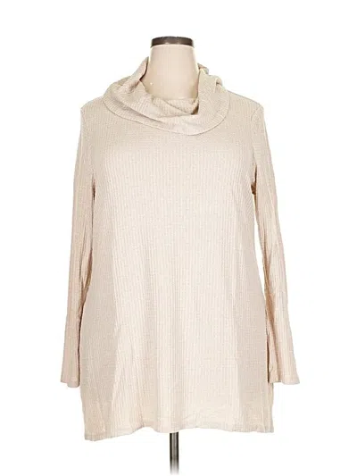 Pre-owned Lane Bryant Turtleneck Sweater In Tan