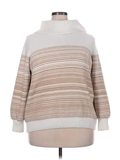 Pre-owned Lane Bryant Turtleneck Sweater In Tan