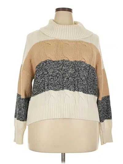 Pre-owned Lane Bryant Turtleneck Sweater In Tan