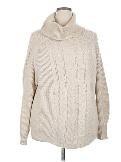 Pre-owned Lane Bryant Turtleneck Sweater In White