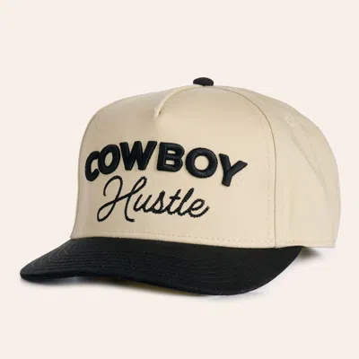 Lane Frost Grit Cream & Black Cowboy Hustle Embroidered Cap In White