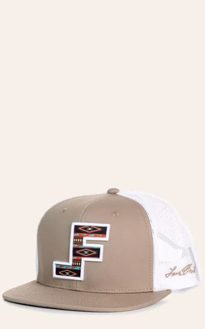 Lane Frost Rambler Khaki & White Aztec Logo Cap In Brown