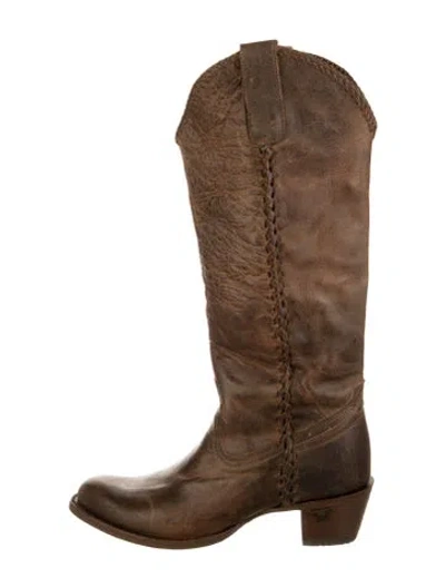 Pre-owned Lane Leather Riding Boots In Brown