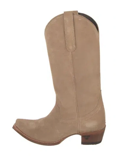 Pre-owned Lane Leather Western Boots In Neutral