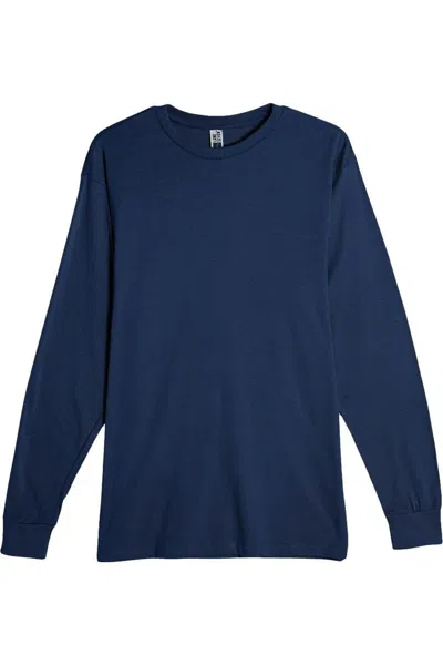 Lane Seven Heavyweight Long Sleeve T-shirt In Blue
