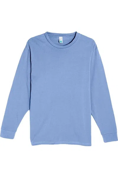 Lane Seven Heavyweight Long Sleeve T-shirt In Blue