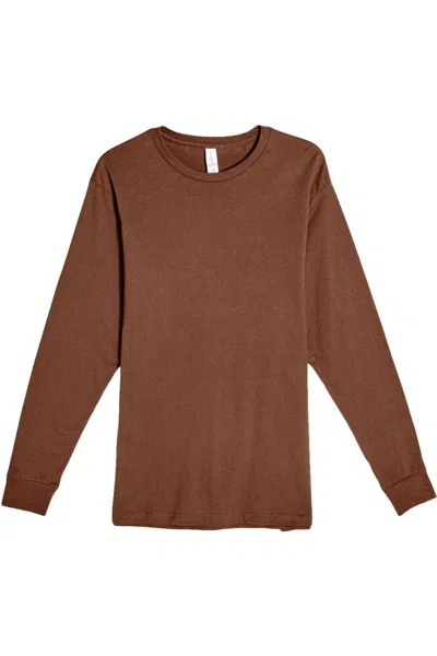 Lane Seven Heavyweight Long Sleeve T-shirt In Brown