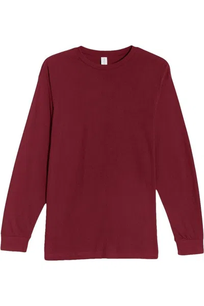 Lane Seven Heavyweight Long Sleeve T-shirt In Red