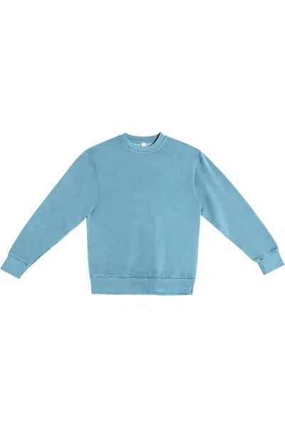 Lane Seven Pigment-dyed Crewneck Sweatshirt In Blue