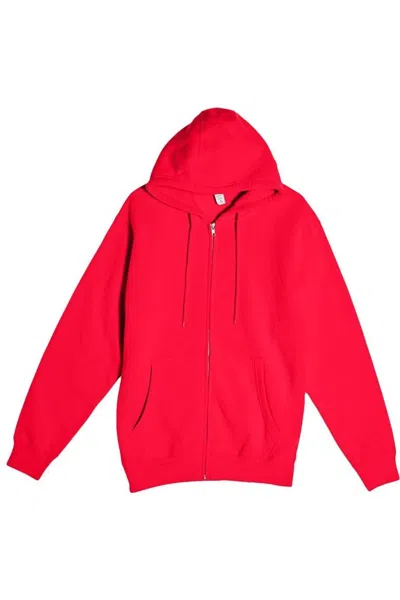 Lane Seven Premium Full-zip Hooded Sweatshirt In Red