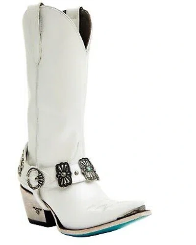 Pre-owned Lane Women's Boot Barn X The Mrs. Satin Pearl Western Bridal Snip Toe - In White