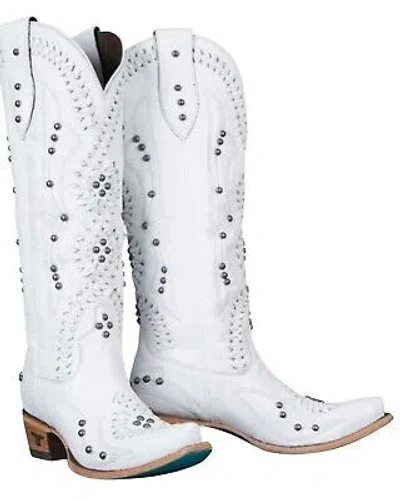 Pre-owned Lane Women's Cossette Western Boot - Snip Toe - Lb0469h In White