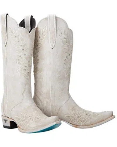 Pre-owned Lane Women's Destiny Western Boot - Snip Toe - Lb0547a 7 1/2 M In White