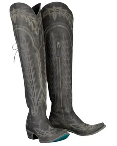 Pre-owned Lane Women's Lexington Leather Tall Western Boot - Snip Toe - Lb0499c In Black