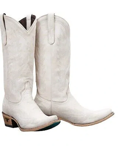 Pre-owned Lane Women's Lexington Leather Western Boot - Snip Toe - Lb0488d In White