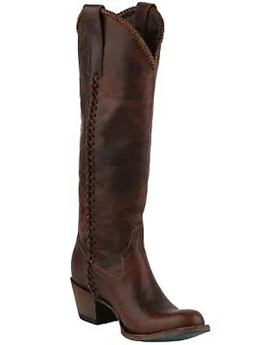 Pre-owned Lane Women's Plain Jane Western Boot - Round Toe - Lb0350i In Brown