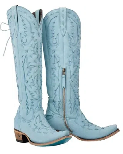 Pre-owned Lane Women's Reverie Tall Western Boot - Snip Toe - Lb0495a 10 M In Blue