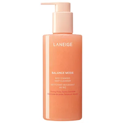Laneige Balance Mode Rice Foaming Gel Cleanser With Glycolic Acid To Control Shine & Unclog Pores 8.45 Fl. O In Transparent