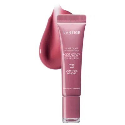 Laneige Glaze Craze Tinted Polypeptide Lip Serum Treatment Rose Jam - Cool, Muted Pink 0.42 Oz./12 G