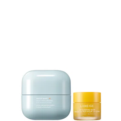 Laneige Water Bank Blue Cream Moisturiser & Mango Lip Sleeping Mask In White