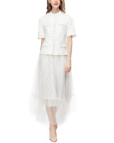 Lanelle 2pc Blazer & Skirt Set In White
