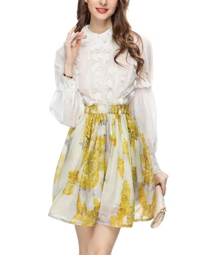 Lanelle 2pc Top & Skirt Set In White