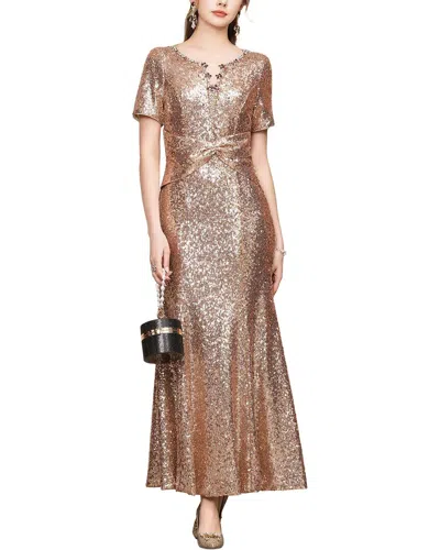 Lanelle Embellished Maxi Dress In Gold