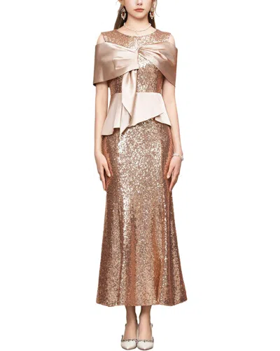 Lanelle Embellished Maxi Dress In Gold