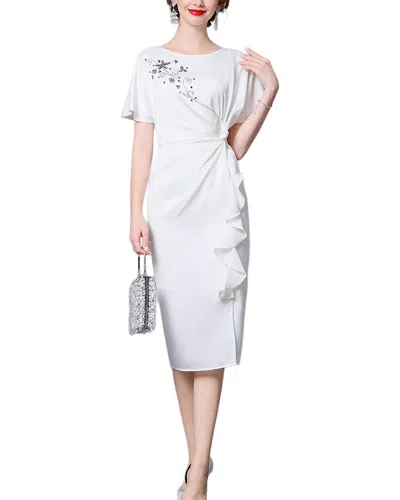 Lanelle Embellished Midi Dress In White