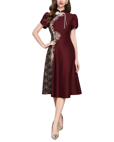Lanelle Midi Dress In Burgundy